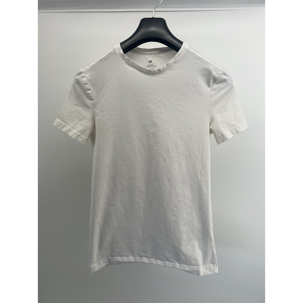 H&M Unisex Slim Fit S White T-Shirts x8